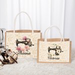 Henkilökohtainen ompelukone syntymä kukka suuri Juutti Kangaskassi nimi Travel tarvikkeet loma arvostus syntymäpäivälahja naisille ompelu ystäville