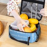 Personalised Cartoon Kid Character Portable Insulated Lunch Bag with Name and Mesh Pocket Back to School Birthday Gift for Boys Girls