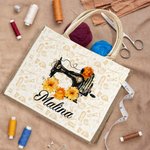 Henkilökohtainen ompelukone syntymä kukka suuri Juutti Kangaskassi nimi Travel tarvikkeet loma arvostus syntymäpäivälahja naisille ompelu ystäville