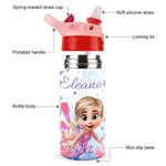 Personalisierte Cartoon Scuba Diver 12 oz isoliert Kind Wasserflasche mit Griff und Stroh zurück zu Schule Geburtstag Geschenk für Jungen Mädchen