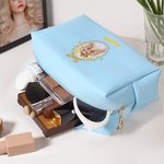 Personalized Princess Photo Frame PU Leather Makeup Bag with Name and Photo Birthday Wedding Bridal Shower Gift for Girls Brides