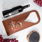 Personalised Birth Flower Boots PU Leather Wine Tote Bag with Name Dinner Party Accessories Birthday Wedding Gift for Wine Lovers