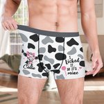 Henkilökohtainen Highland Cow Funny miesten bokseri lyhyt nimi ystävänpäivä vuosipäivä lahja aviomies poikaystävä