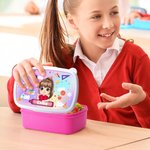 Portamerenda con nome personalizzato in stile cartone animato in materiale alimentare sicuro regalo di compleanno o ritorno a scuola per bambini