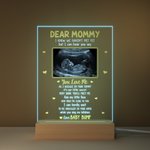 Personalized Baby Ultrasound Photo LED Acrylic Plaque with 4 Adjustable Color Baby Announcement First Mother's Day Gift for New Mom