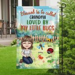 Personalized Cartoon Character Insect Garden Flag with Name Birthday Anniversary Gift for Family Gardening Enthusiasts