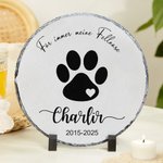 Personalisierter Für Immer Meine Fellnase Gartenstein mit Hund Katze Pfotenabdruck Namen und Jahr Garten Deko Gedenkgeschenk für Haustiertrauernde