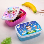 Portamerenda con nome personalizzato in stile cartone animato in materiale alimentare sicuro regalo di compleanno o ritorno a scuola per bambini