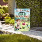 Personalized Cartoon Character Insect Garden Flag with Name Birthday Anniversary Gift for Family Gardening Enthusiasts