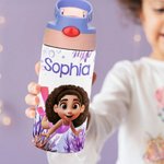 Personalisierte Cartoon Scuba Diver 12 oz isoliert Kind Wasserflasche mit Griff und Stroh zurück zu Schule Geburtstag Geschenk für Jungen Mädchen