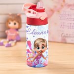 Personalisierte Cartoon Scuba Diver 12 oz isoliert Kind Wasserflasche mit Griff und Stroh zurück zu Schule Geburtstag Geschenk für Jungen Mädchen