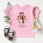 Personalised Princess Photo Frame 100% Cotton Kid Adult T-shirt with Name Holiday Travel Birthday Gift for Girls Women
