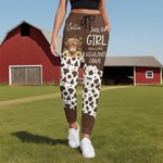 Personalized Highland Cow Soft Woman's Man's Sweatpants with Name and Drawstring Leisure Wear Birthday Gift for Highland Cow Lover