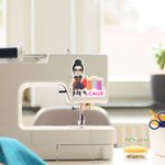 Personalized Sewing Theme Cartoon Character Waterproof Stickers with Name Birthday Gift for Mom Grandma Sewing Enthusiast