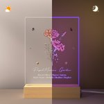 Gepersonaliseerd geboorte boeket LED nachtlampje met houten basis oma's tuin thema thuis decoratie verjaardagscadeau voor familie