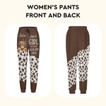 Personalized Highland Cow Soft Woman's Man's Sweatpants with Name and Drawstring Leisure Wear Birthday Gift for Highland Cow Lover