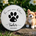 Personalisierter Für Immer Meine Fellnase Gartenstein mit Hund Katze Pfotenabdruck Namen und Jahr Garten Deko Gedenkgeschenk für Haustiertrauernde