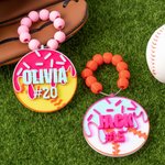Etiqueta personalizada para bolsa de softball de béisbol con nombre y número Organización del equipo Regalo de cumpleaños para entusiastas del softball de béisbol