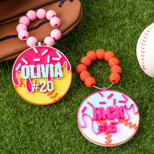 Personalisierte Eiscreme Tropf Baseball Softball Tasche Tag mit Namen und Nummer Team Organisation Geburtstagsgeschenk für Baseball Softball-Enthusiasten