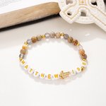 Henkilökohtainen Raamatun jae Cross Helmet rannerengas teksti uskonnollinen korut päivittäin kulumista syntymäpäivä kaste lahja naisille kristityt