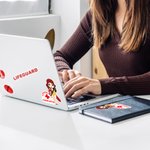 Personalized Cartoon Lifeguard Character Waterproof Stickers with Name Work Accessory Birthday Gift for Lifeguards