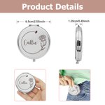 Personalized Birth Flower Pocket Makeup Mirror with Engraved Name Anniversary Birthday Wedding Gift for Women Bridesmaids