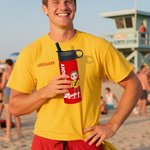 Personalised Cartoon Lifeguard Character Name 18 oz Water Bottle with Straw and Handle Birthday Summer Holiday Gift for Lifeguards