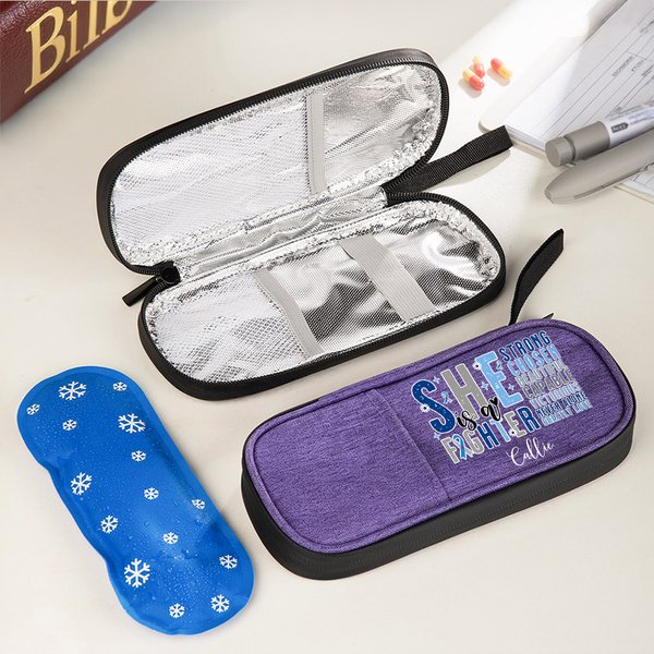 Personalised She Is A Fighter Bible Verses Insulated Insulin Pen Cooler Travel Case with Name Motivational Gift for Women Diabetics