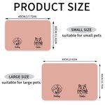 Gepersonaliseerde Mulitcolor Kat Hond Avatar PU lederen Pet Place Mat met naam Verjaardag Verjaardag Herinnering Gift voor huisdiereigenaren Friend Famlily