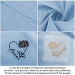 Blouse à Col en V Personnalisée avec Fleur de Naissance et Nom Brodés Vêtement Respirant en Coton et Lin Cadeau Anniversaire Fête pour Femme