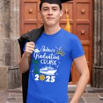 Personalized Graduation Cruise 100% Cotton T-shirt with Name and Year Anniversary Graduation Travel Gift for Graduates