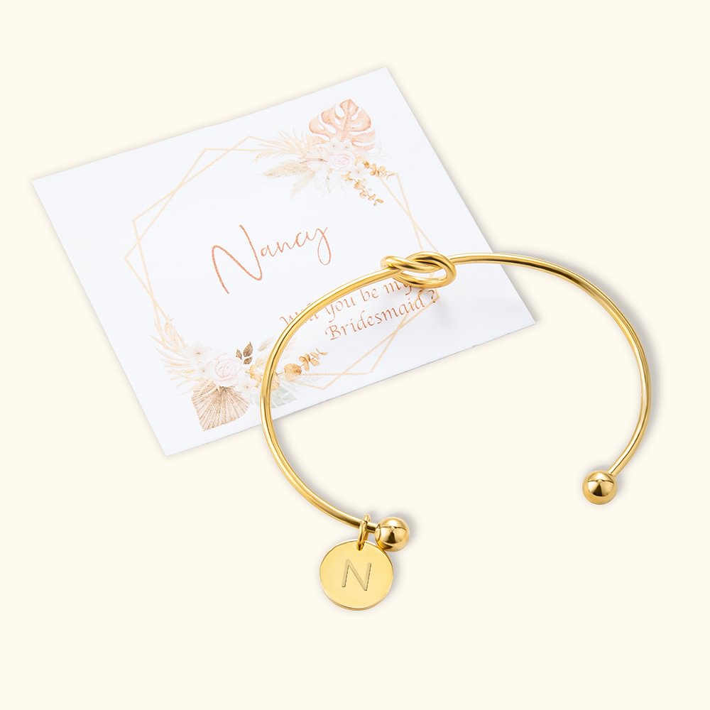 Bracelet personnalisé "Will You Be My Bridesmaid" avec carte de vœux pour mariage, fête de mariage, douche de mariage, etc.