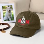 Casquette de baseball brodée personnalisée Chien Chat Maman Papa Photo avec année Anniversaire Cadeau de vacances pour les propriétaires d'animaux de compagnie Lovers