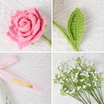 Henkilökohtainen auringonkukka ruusu ikuinen Corchet kukkia teksti nauha asetettu 3 häät puolue suosikki vuosipäivä lahja vieras Bridemaid varten