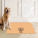 Gepersonaliseerde Mulitcolor Kat Hond Avatar PU lederen Pet Place Mat met naam Verjaardag Verjaardag Herinnering Gift voor huisdiereigenaren Friend Famlily