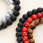 Personalized Tiger Eye Black Gallstone Adjustable Photo Projection Beads Bracelet with Cross Pendant Anniversary Birthday Gift for Christians Friends