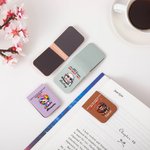 Personalized Cartoon Lion Cow Grumpy Animals Magnetic PU Leather Bookmark Clip with Name Reading Accessory Birthday Gift for Friends Bookworms