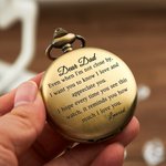 Personalised  Even When I’m Not Close By Pocket Watch with Engraved Text Birthday Gift for Father