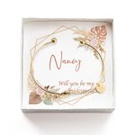 Gepersonaliseerde Will You Be My Bridesmaid Bohemian Initial Tie the Knot Armband met Kaart voor Bruidsmeisje Wedding Party Bridal Shower Favor Gift