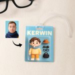 Personalised 3D Effect Cartoon Character Acrylic Traveling Hanging Ornament with Name and Photo Travel Accessories Birthday Gift for Travel Lovers