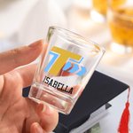 Personalized Logo Photo 2 oz Shot Glasses with Name Set of 2 Graduation Party Favor Barware Birthday Gift for Graduates Liquor Lovers