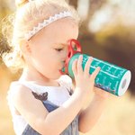 Personalised Cartoon Kid Character Word Cloud 12oz Kids Insulated Water Bottle with Handle and Silicone Straw Birthday Gift for Boys Girls