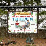 Personalised Retro Cartoon Characters Metal Sign with Name Garden Door Decor Birthday Gift for Friends Family Gardening Lovers