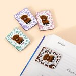 Personalized Cute Highland Cow PU Leather Magnetic Bookmark Clip with Name Birthday Gift for Readers Bookworms Highland Cow Enthusiasts