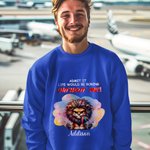 Personalised Cartoon Lion Fox Grumpy Animals Multicolour Unisex Sweatshirt Hoodie with Name Funny Wear Birthday Gift for Family Friends