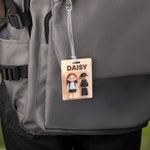 Personalised 3D Effect Cartoon Character Acrylic Traveling Hanging Ornament with Name and Photo Travel Accessories Birthday Gift for Travel Lovers