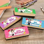 Personalised Cartoon Character Blackboard Rubber with 2 Whiteboard Markers Teacher's Day Back to School Appreciation Gift for Teachers Educators