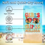 Personalised Girls Trip Racerback Beach Towel Luggage Tag Passport Holder Makeup Bag with Name Summber Travel Essential Gift for Girls Women