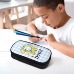 Estuche de lápices personalizado con iniciales de animales y nombre Regalo de vuelta al cole para niños Niñas