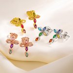 Personliga 5 familjens födelsestenar Korsörhängen Heliga smycken Födelsedag Dopgåva för kvinnor Kristna